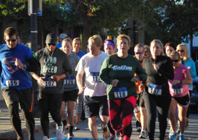 group of people running